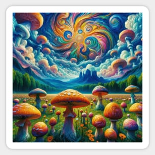 Mushroom Valley Mandala Sky Sticker